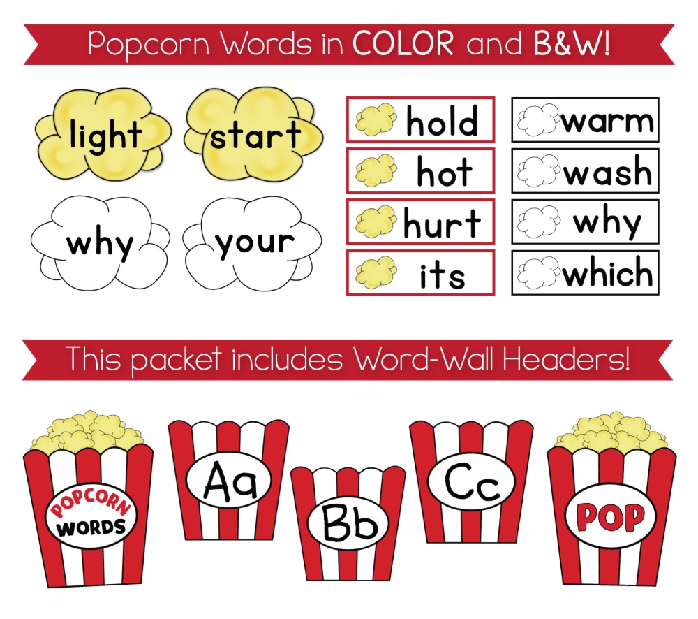Popcorn Word Wall The Teacher Wife