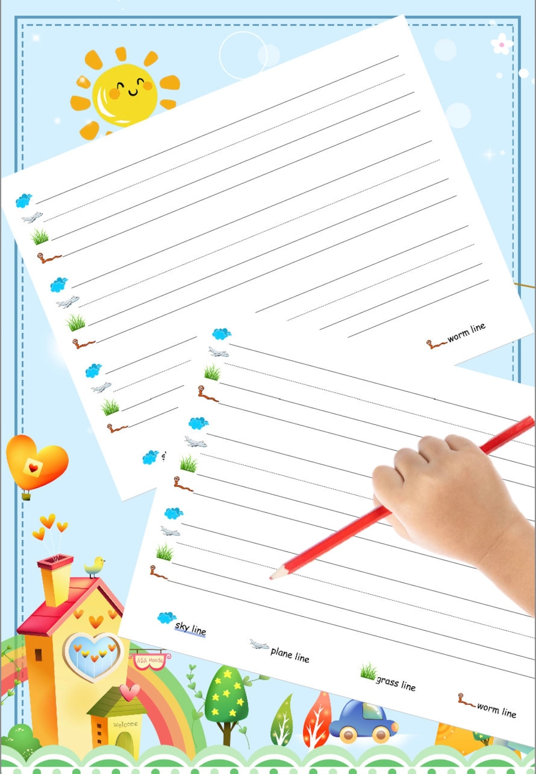Pre k Kindergarten Fundations Practice Sheet Printable Worksheet Digital Download Etsy