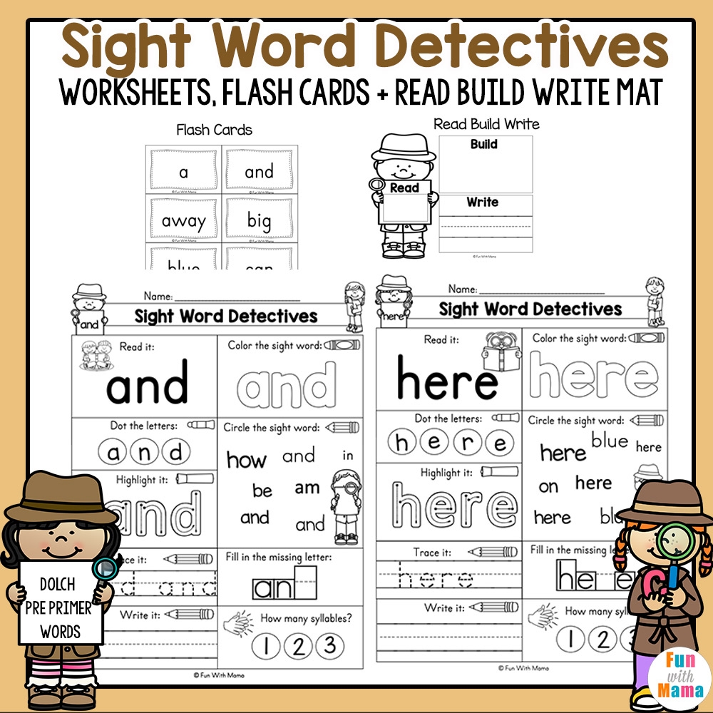 Sight Word Matching Worksheets Kindergarten