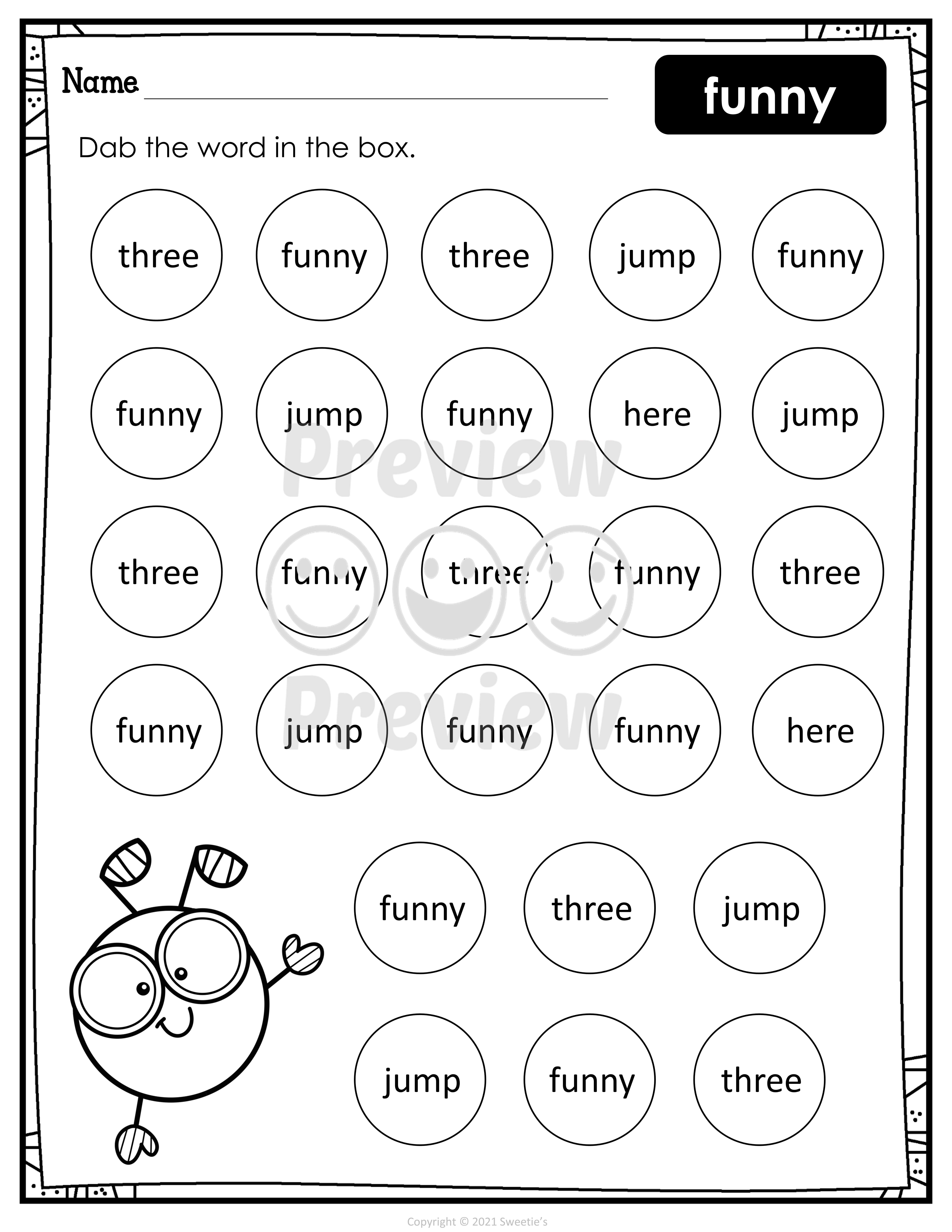 Prekindergarten Sight Word Bingo Dabber Worksheets Classful Prekindergarten Sight Word Bingo Dabber Worksheets Classful