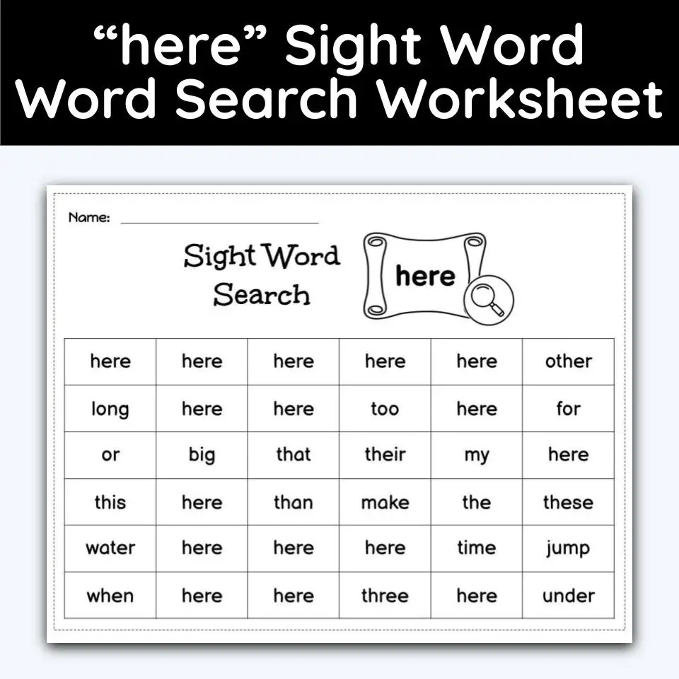 Kindergarten Sight Word Worksheets Here