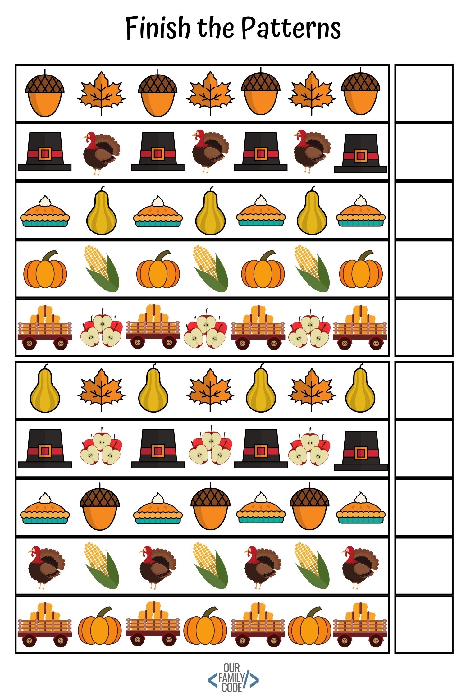 Preschool Fall Pattern Worksheets Unplugged Coding Activity Our Family Code Preschool Fall Pattern Worksheets Unplugged Coding Activity Our Family Code