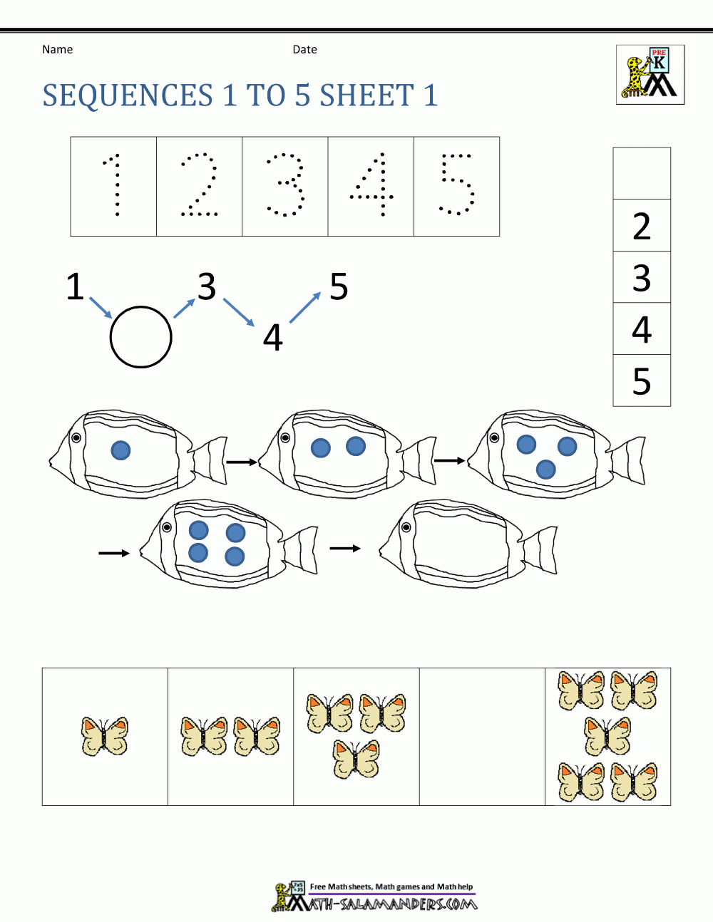 Preschool Number Worksheets Sequencing To 10