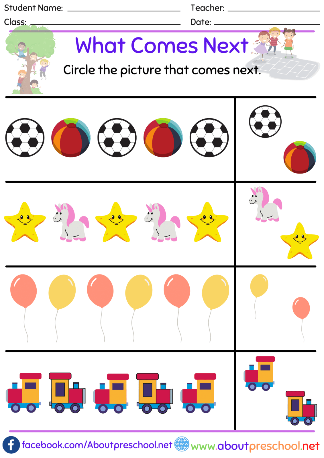 Preschool Pattern Worksheets Free About Preschool