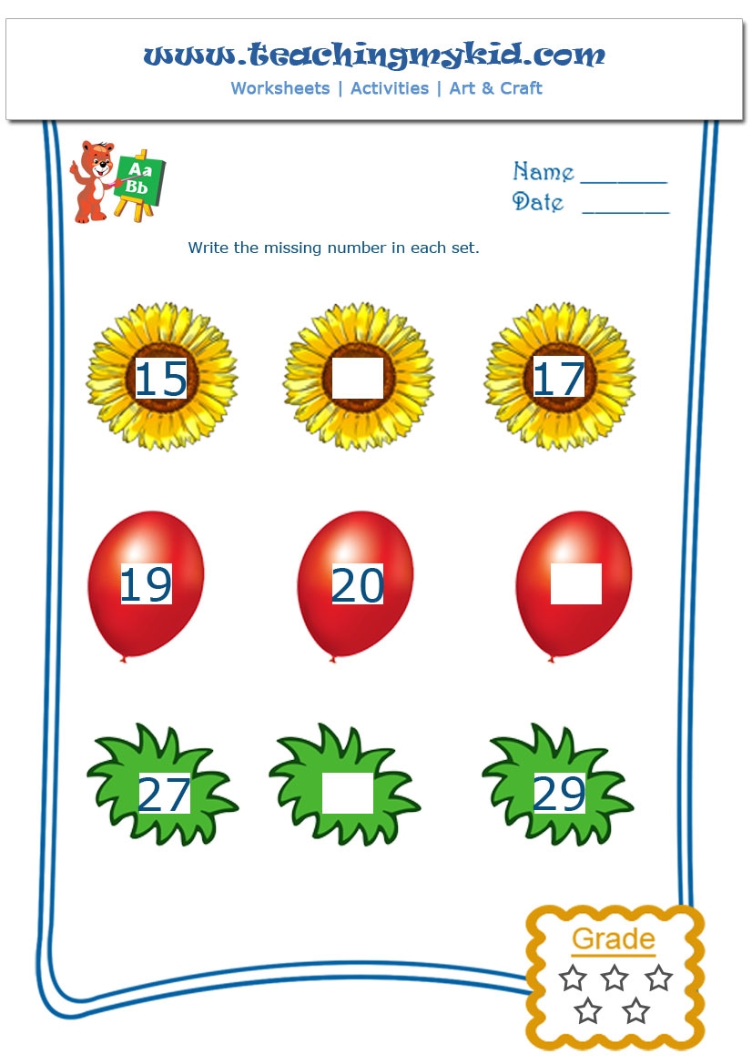 Math Sequence Worksheets Kindergarten