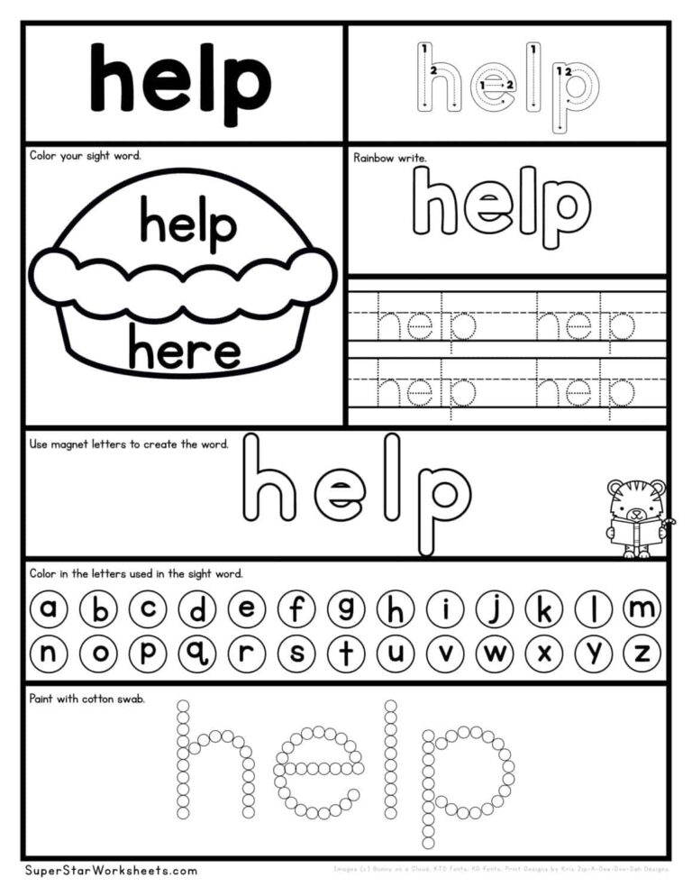 Preschool Sight Word Worksheets Superstar Worksheets