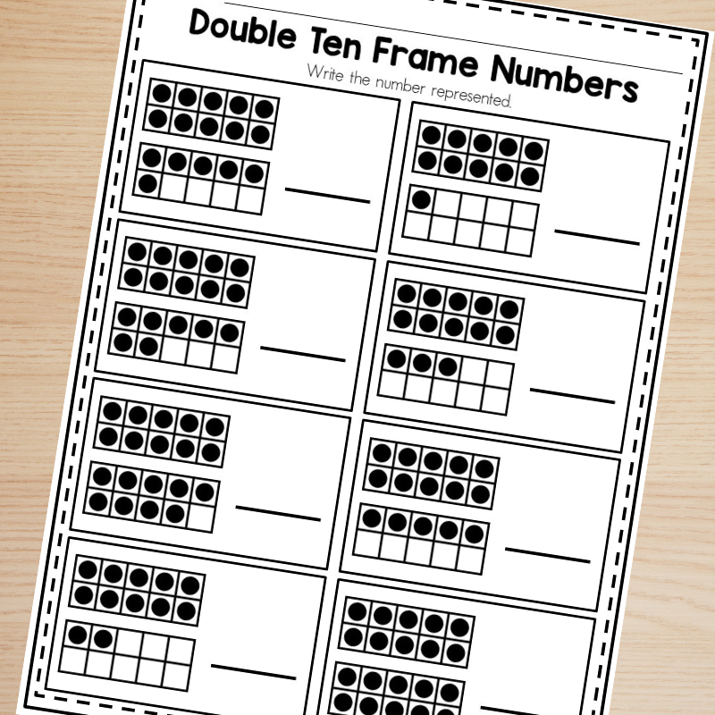 Printable Double Ten Frame Worksheet For Math Sarah Chesworth