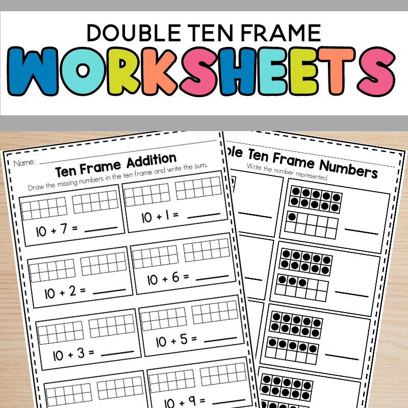 Printable Double Ten Frame Worksheet For Math Sarah Chesworth