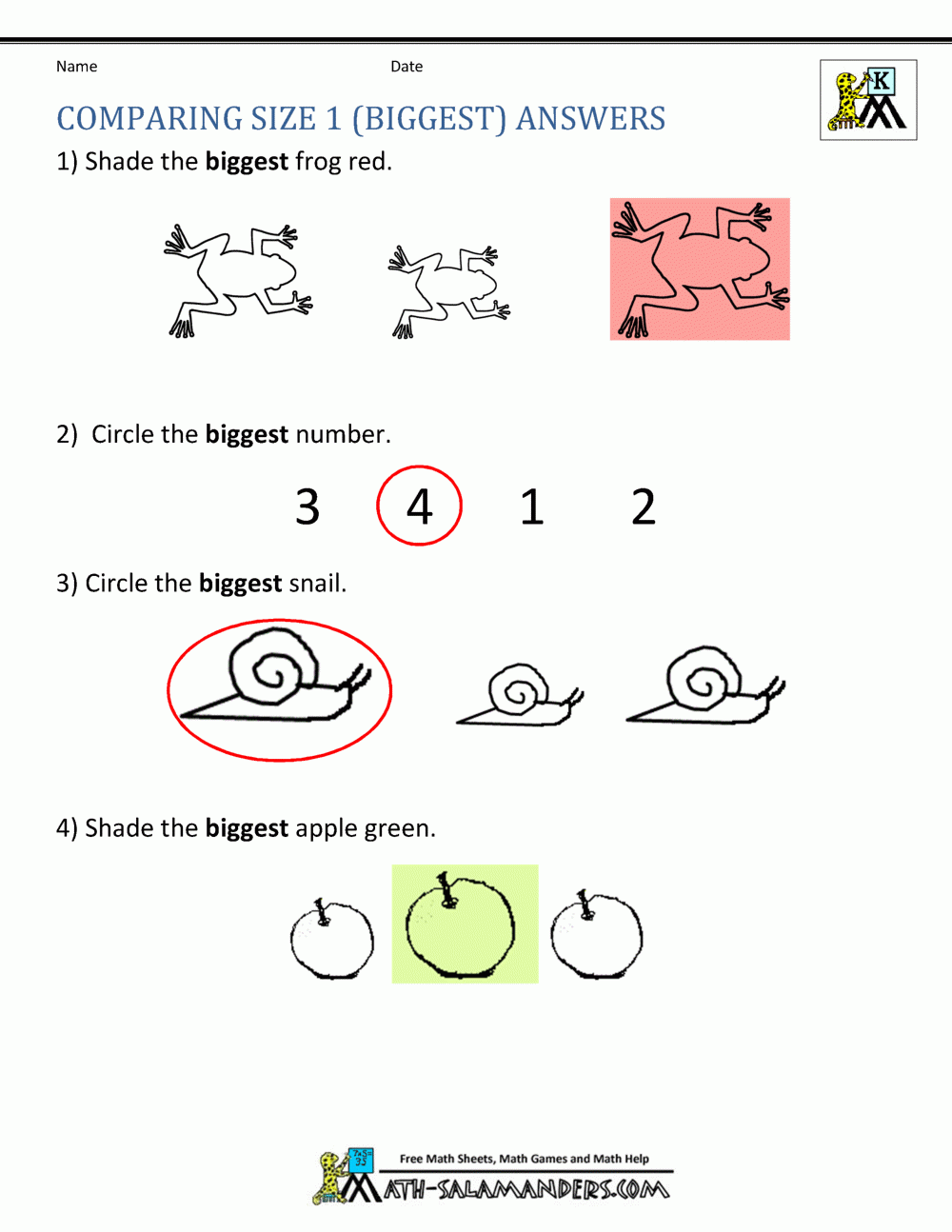 Math Worksheets Free Printable Kindergarten