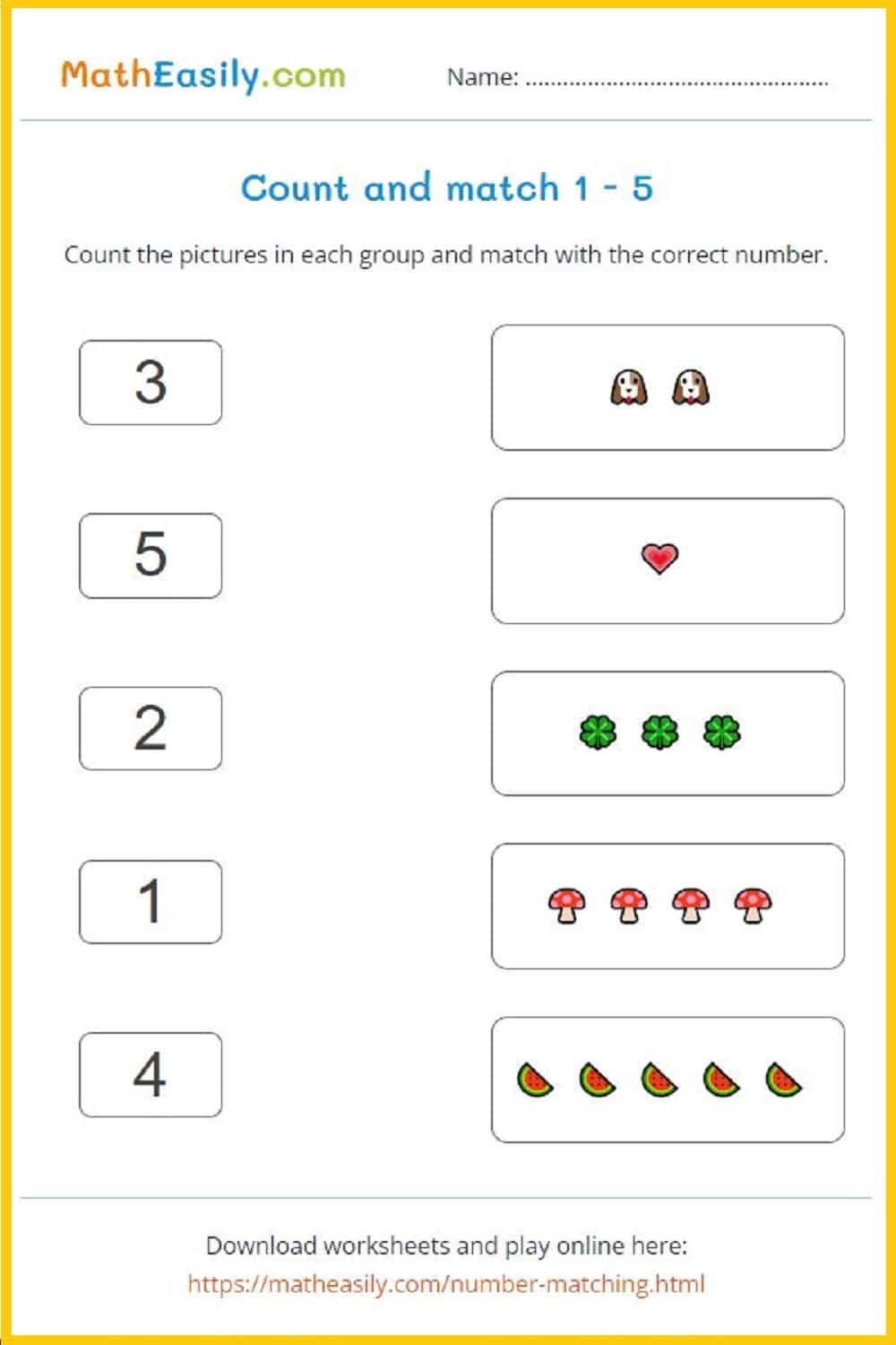Printable Kindergarten Math Worksheets PDF Free Download
