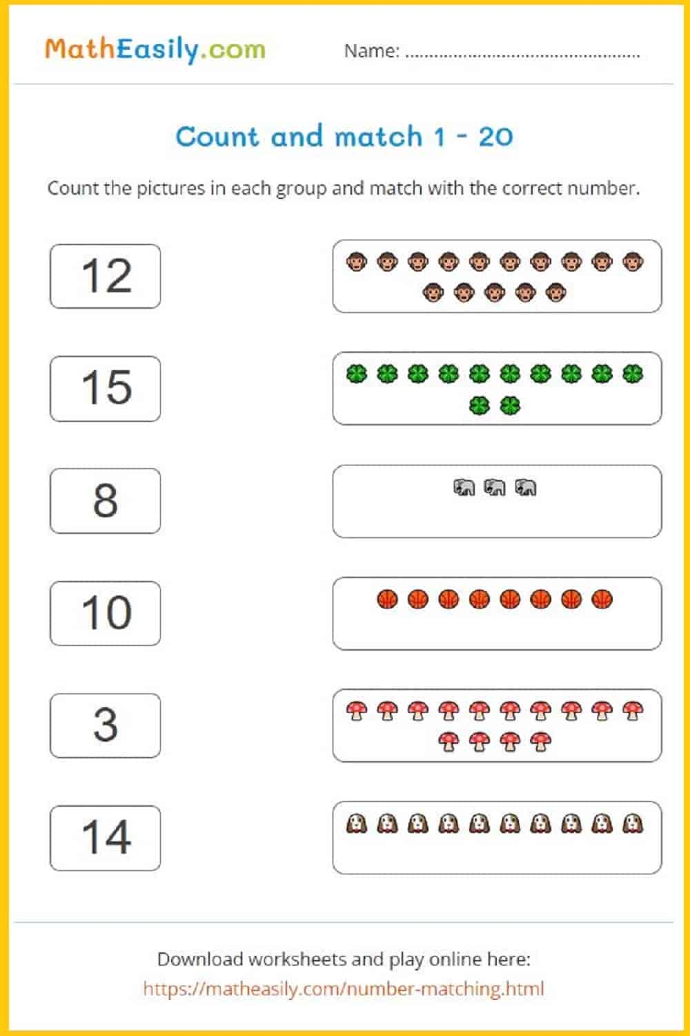 Printable Kindergarten Math Worksheets PDF Free Download