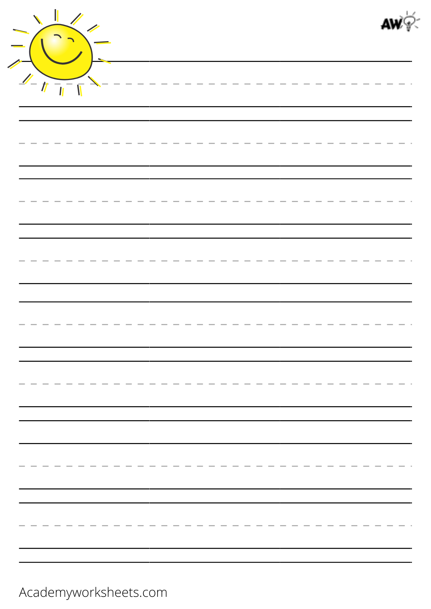 Kindergarten Worksheets Writing Paper Free Download