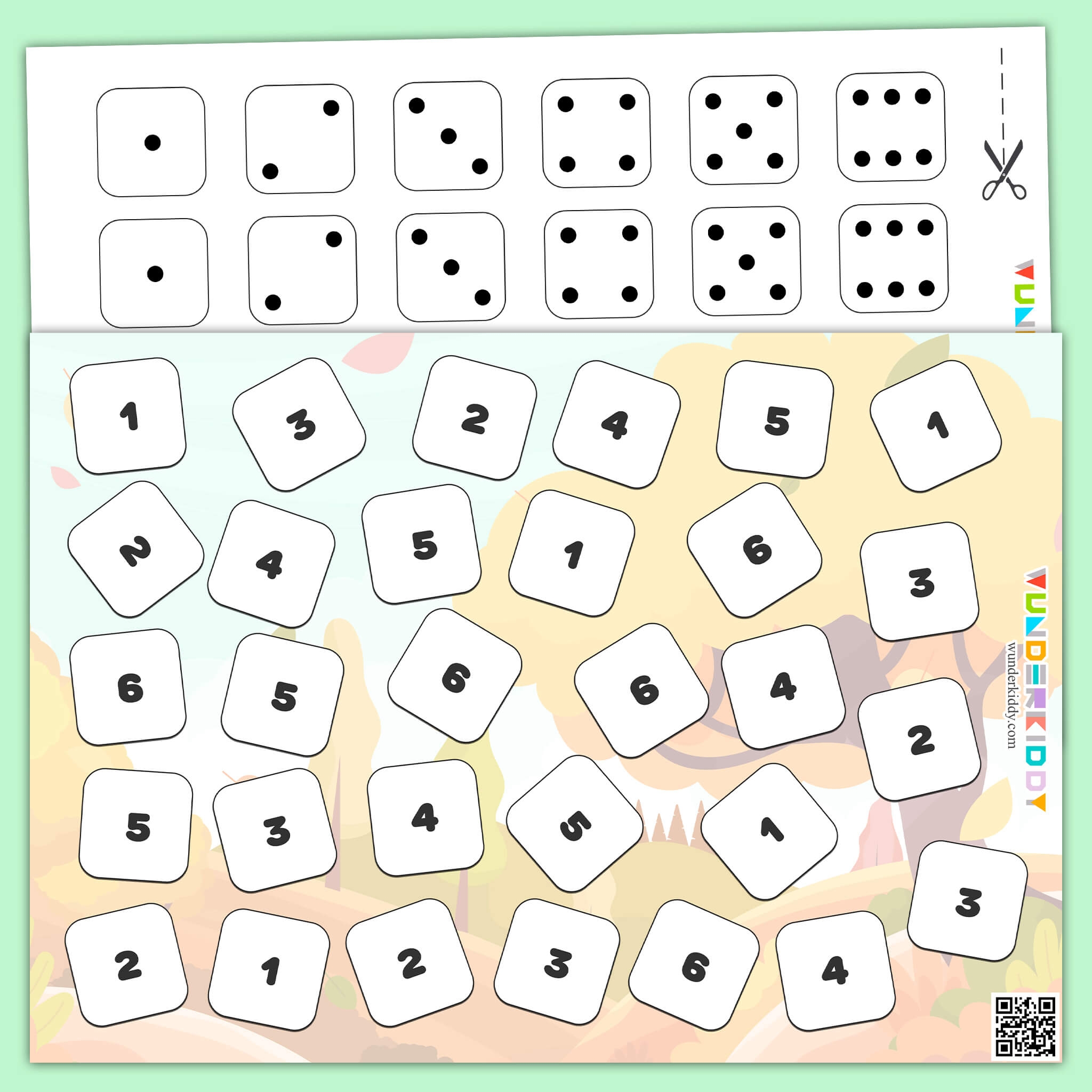 Printable Match The Dice Problem Solving Counting Activity