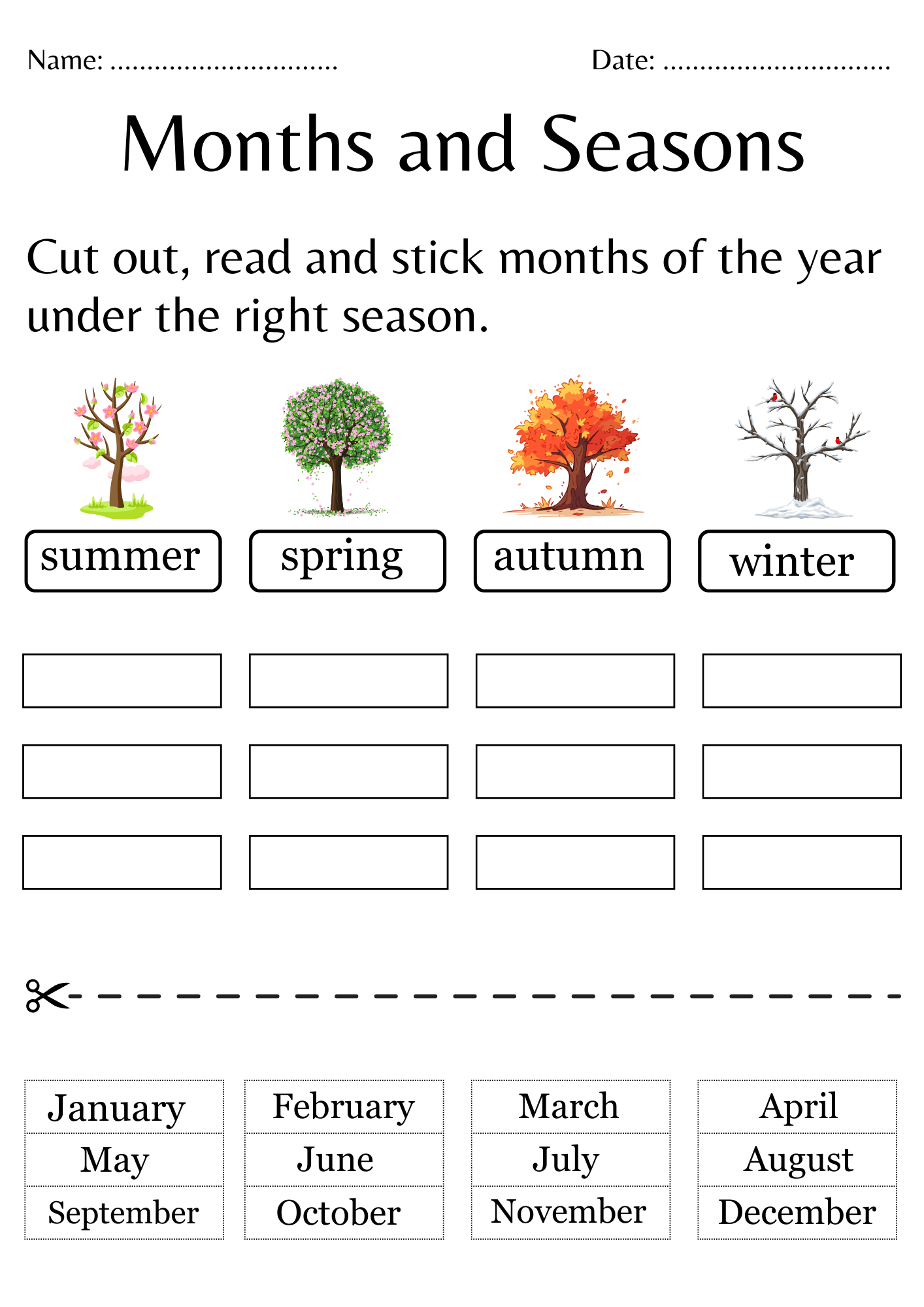 Printable Months And Seasons Worksheets For Kindergarten Made By Teachers Printable Months And Seasons Worksheets For Kindergarten Made By Teachers