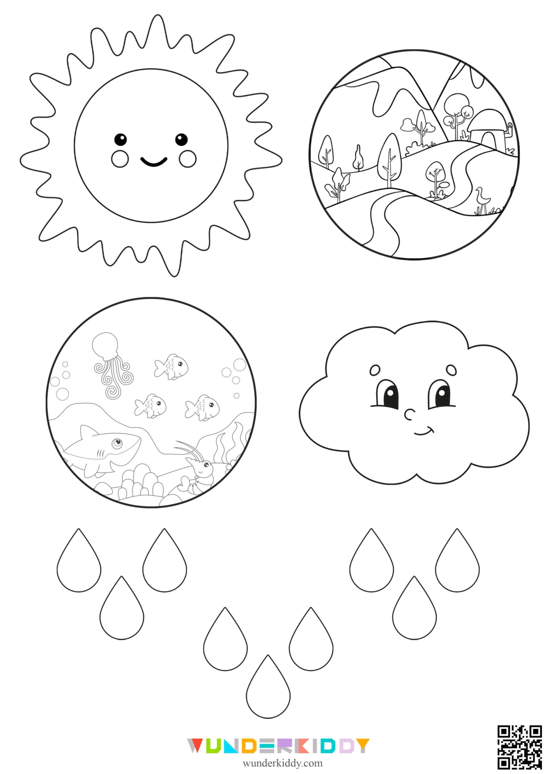 Printable Paper Water Cycle Craft Template For Children Printable Paper Water Cycle Craft Template For Children