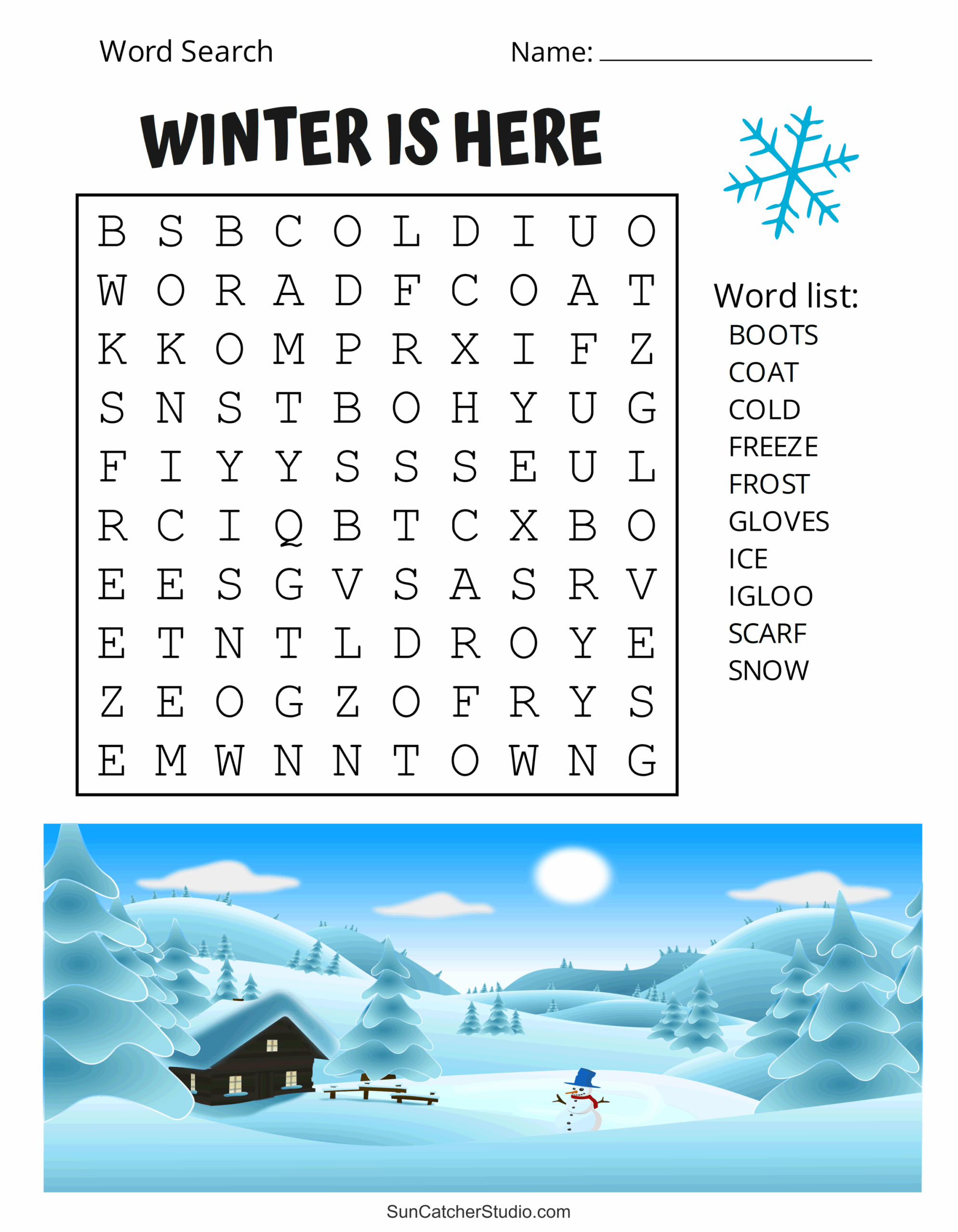 Kindergarten Word Find Worksheets