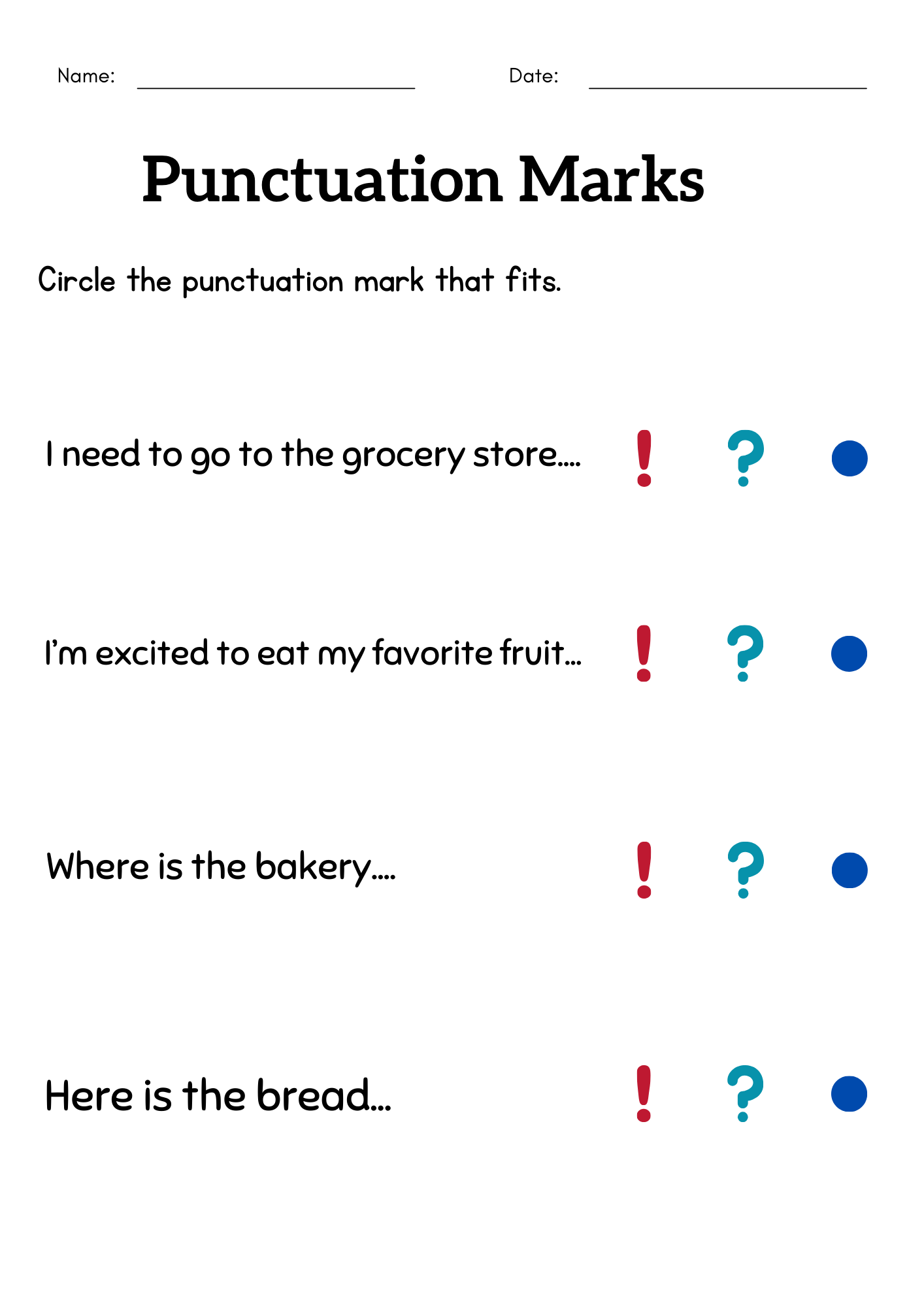 Punctuation Marks Worksheet For Grade 1 Or 2 Exclamation Mark Activity Made By Teachers