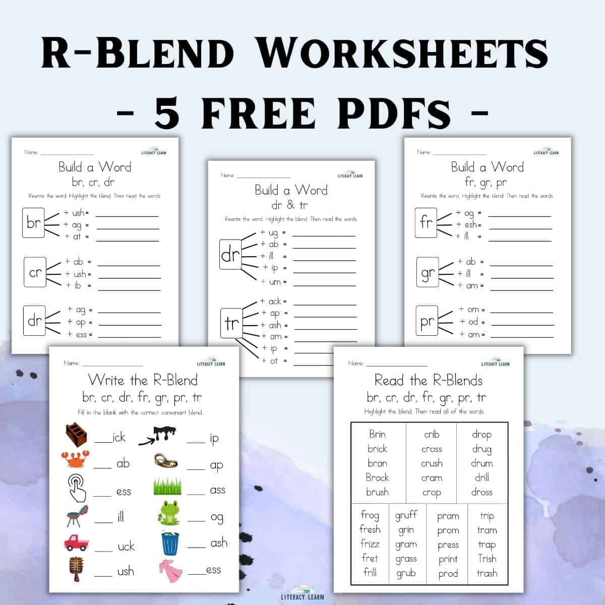 R Blends Words And Worksheets 5 Free Printables Literacy Learn