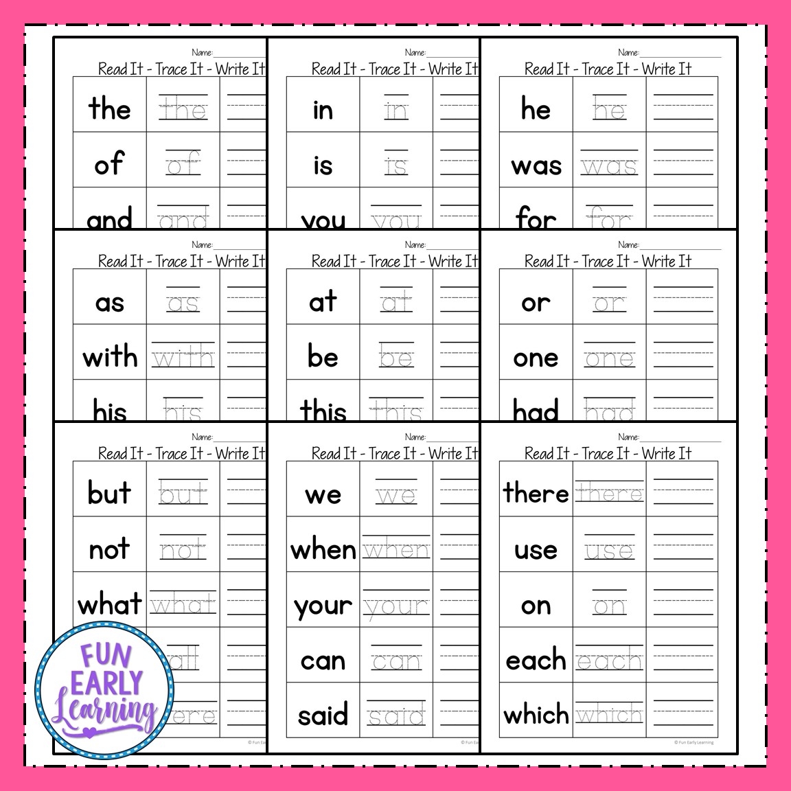 Sight Word Worksheet Kindergarten Pdf