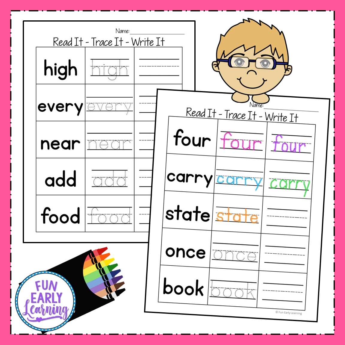 Read It Trace It Write It Fry s Third 100 Sight Words Fun Early Learning