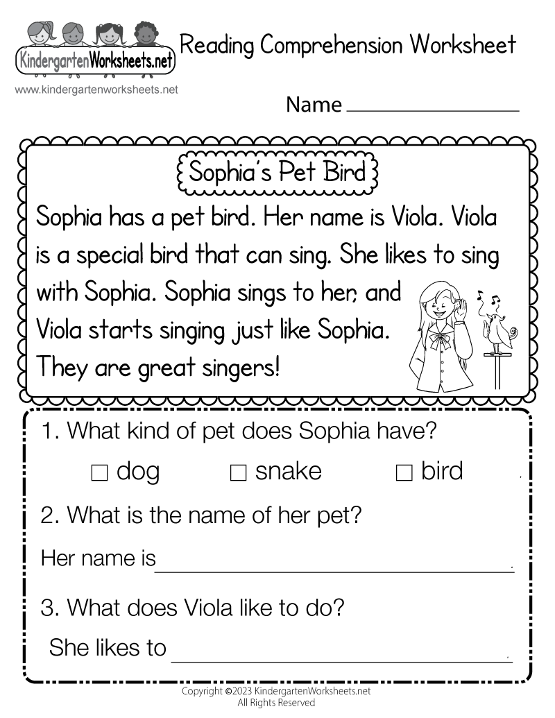 Free Kindergarten Worksheets Reading Free Kindergarten Worksheets Reading
