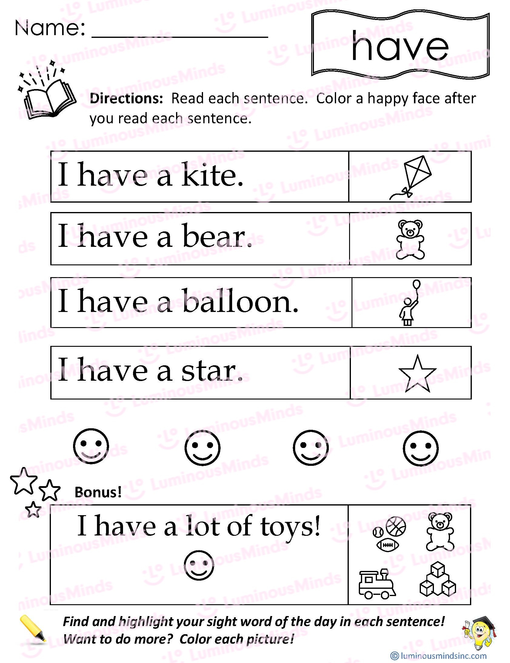 Reading With Sight Word Have