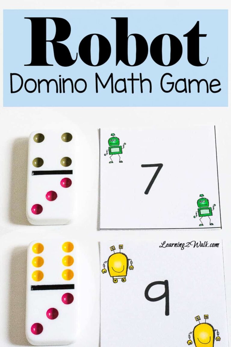 Robot Domino Math Game For Number Recognition