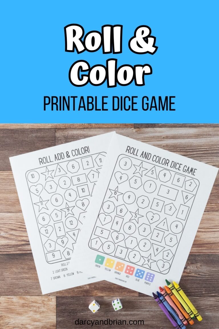 Roll And Color Dice Game Preschool U0026 Kindergarten Math Activity Worksheets Library