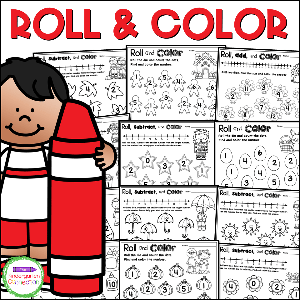Roll And Color Roll And Trace Dice Math Games
