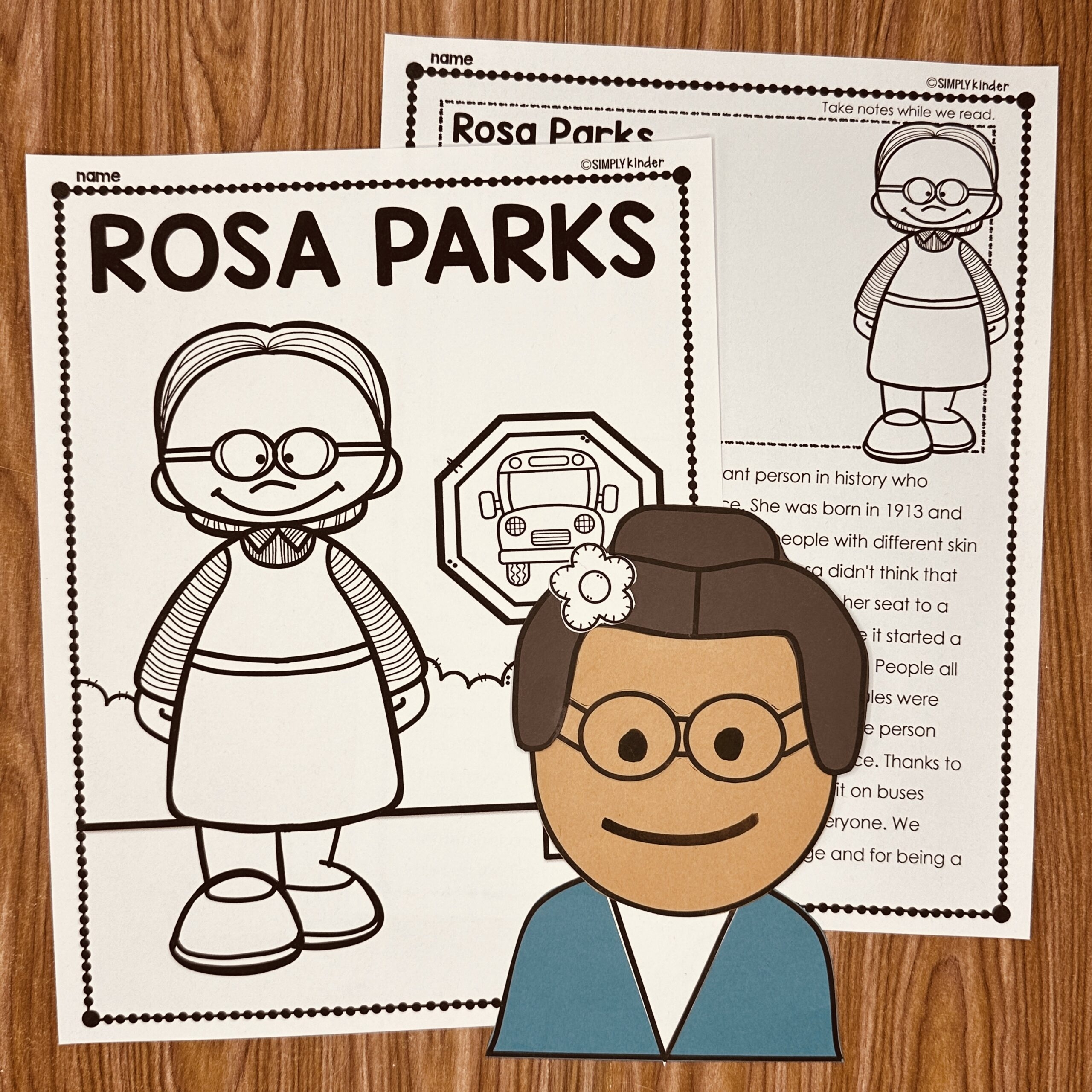 Rosa Parks Craft And Reports Simply Kinder Plus