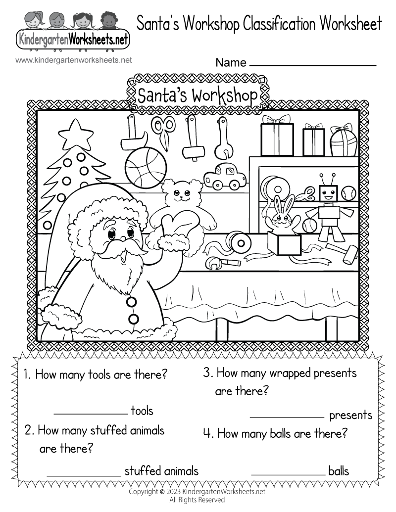 Santa s Workshop Classification Worksheet Free Printable Santa s Workshop Classification Worksheet Free Printable