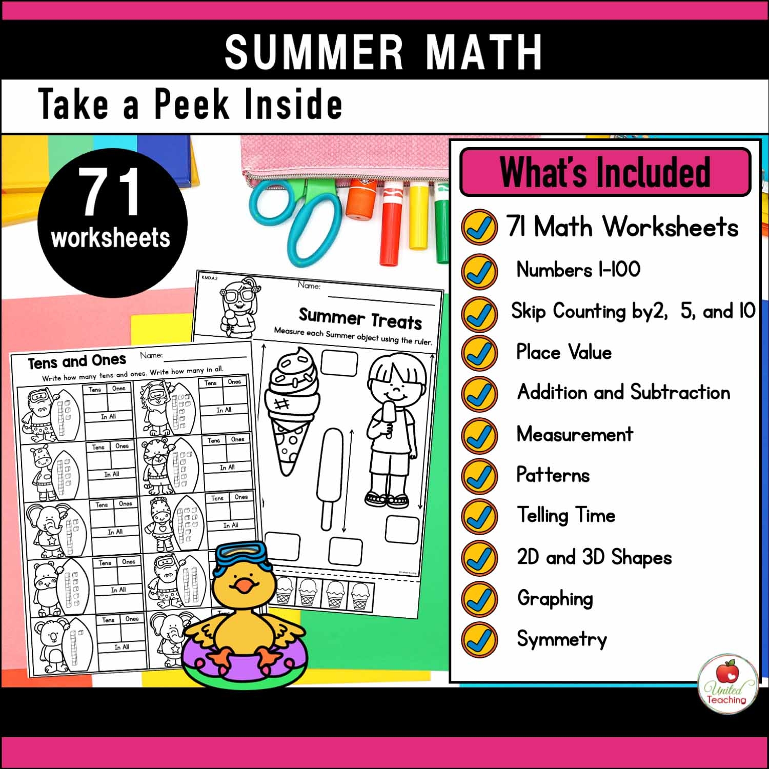 Seasonal Kindergarten Worksheets Bundle United Teaching