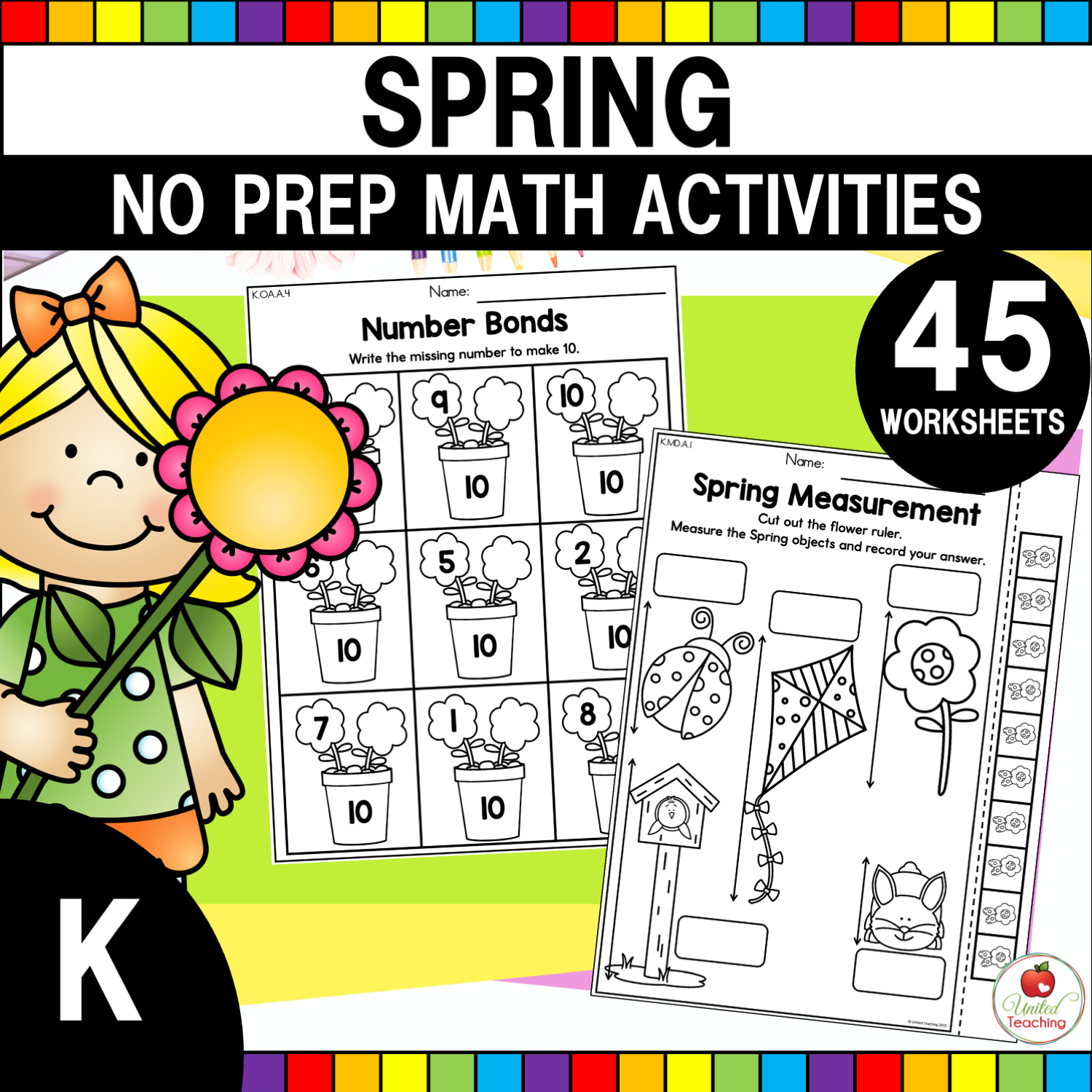 Seasonal Kindergarten Worksheets Bundle United Teaching