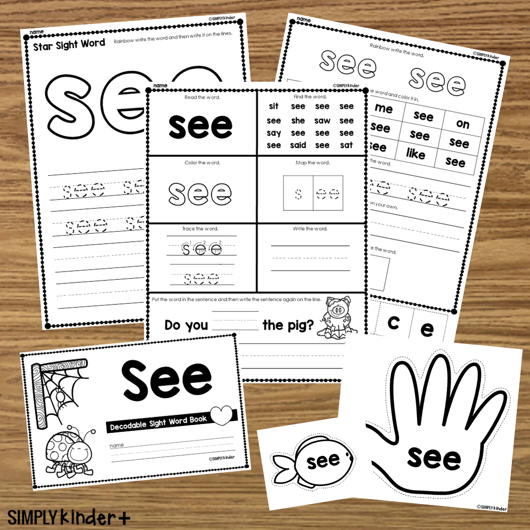 See Sight Word Activities Simply Kinder Plus