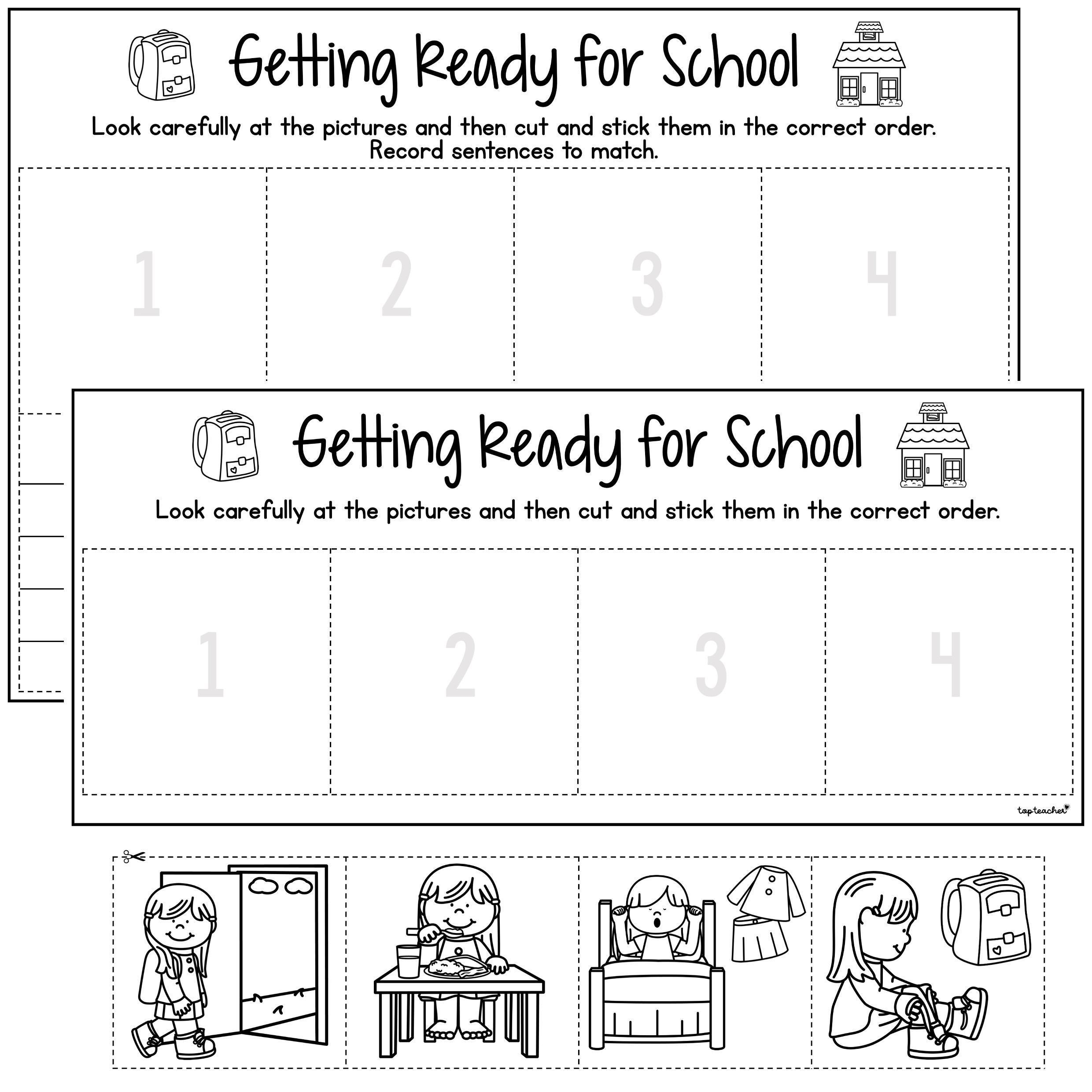 Sequencing Worksheets Getting Ready For School Top Teacher 