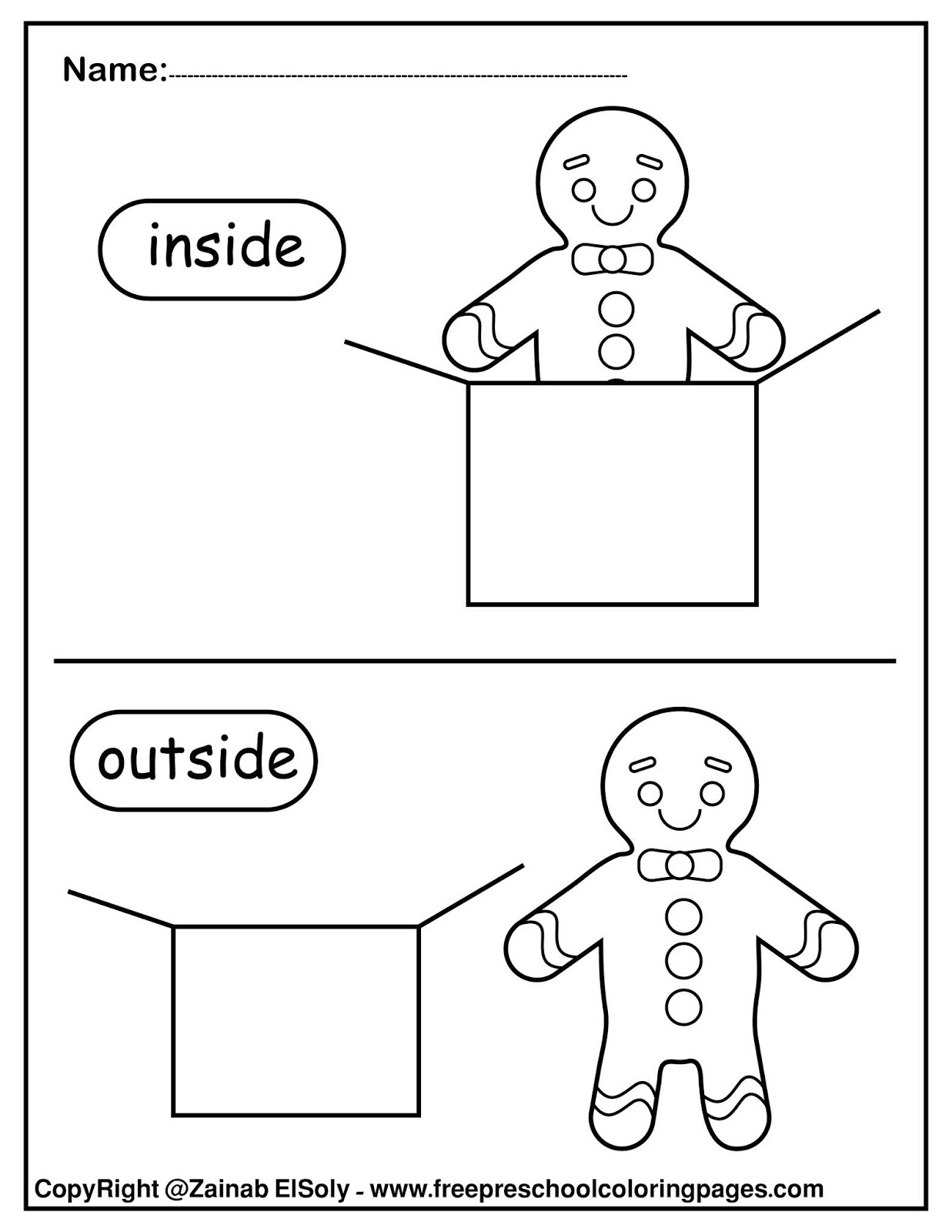 Set Of Gingerbread Man Opposites For Kids