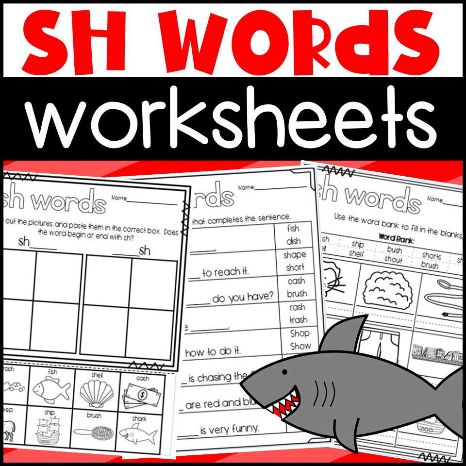 Sh Words Worksheets For Kindergarten Sh Words Worksheets For Kindergarten
