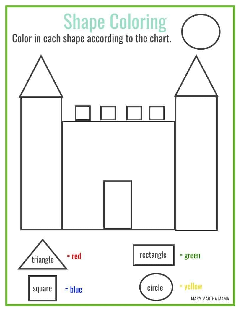 Shapes Worksheets For Preschool Free Printables Mary Martha Mama Worksheets Library