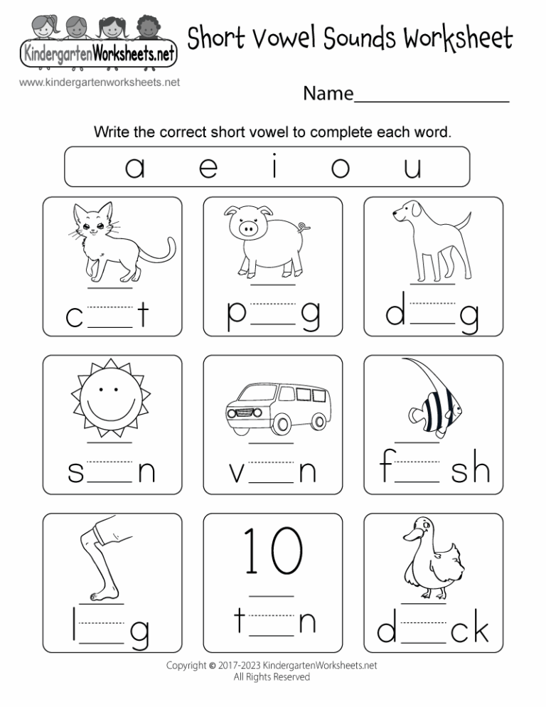 Short Vowel Sounds Worksheet Free Printable Digital U0026 PDF