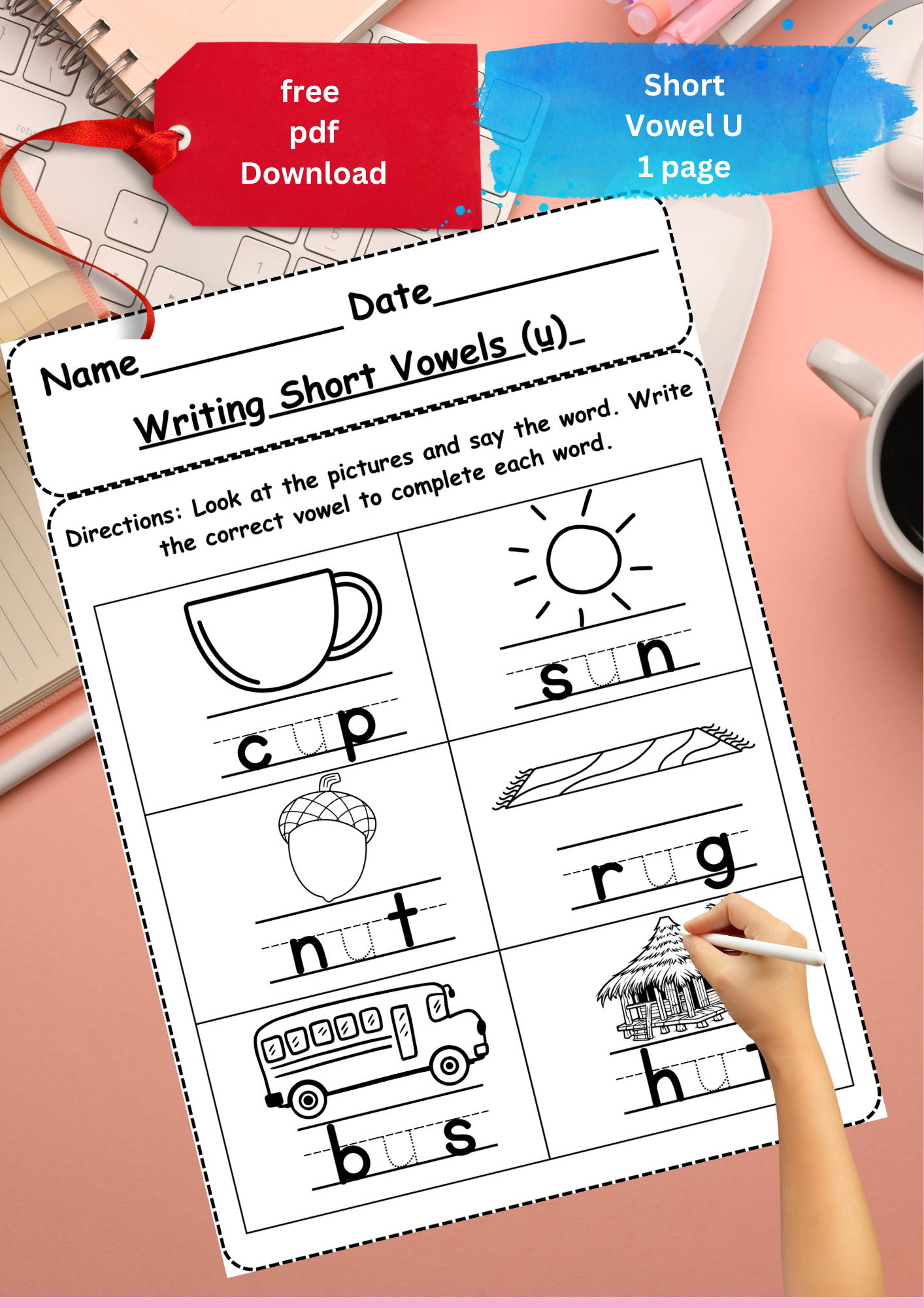Free Short U Worksheets For Kindergarten