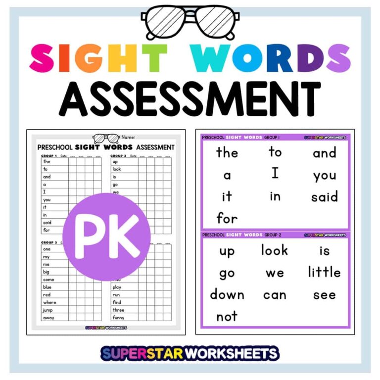 Sight Word Assessments Superstar Worksheets