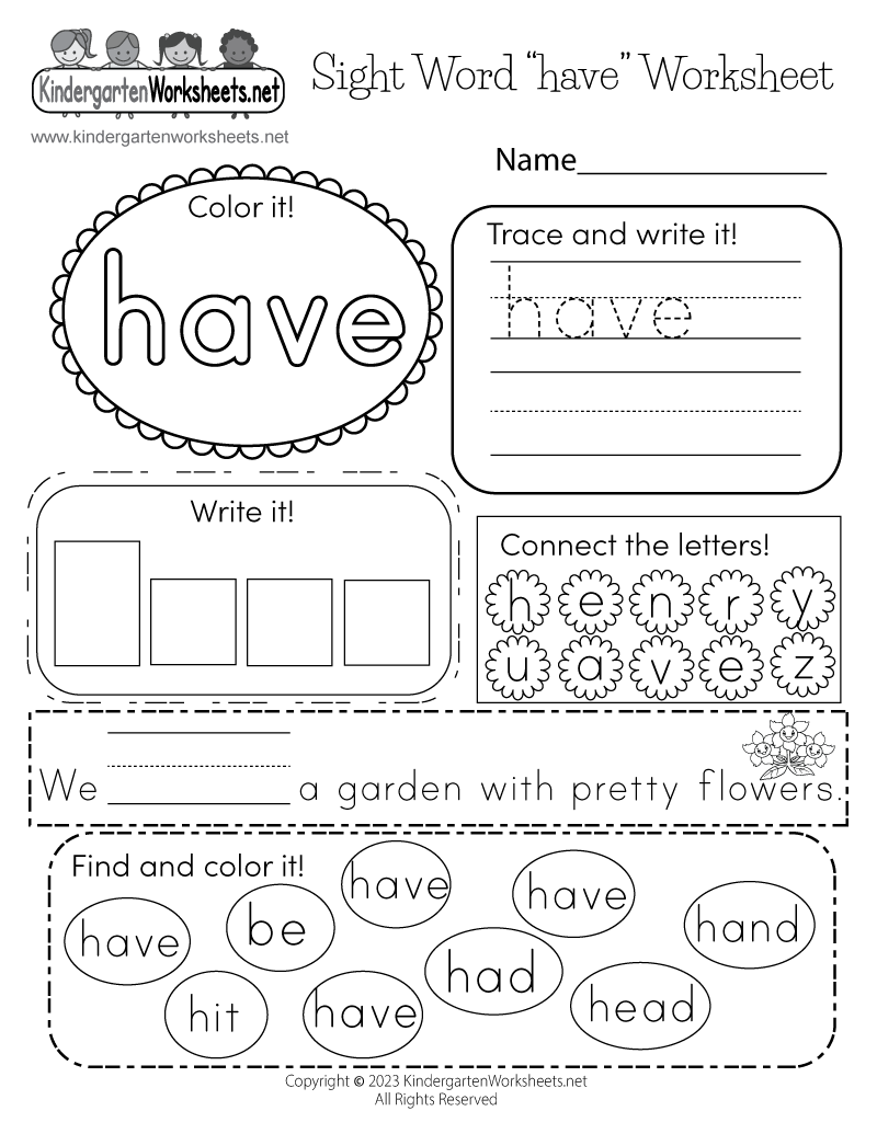 Sight Word have Worksheet Free Printable Digital U0026 PDF Sight Word have Worksheet Free Printable Digital U0026 PDF