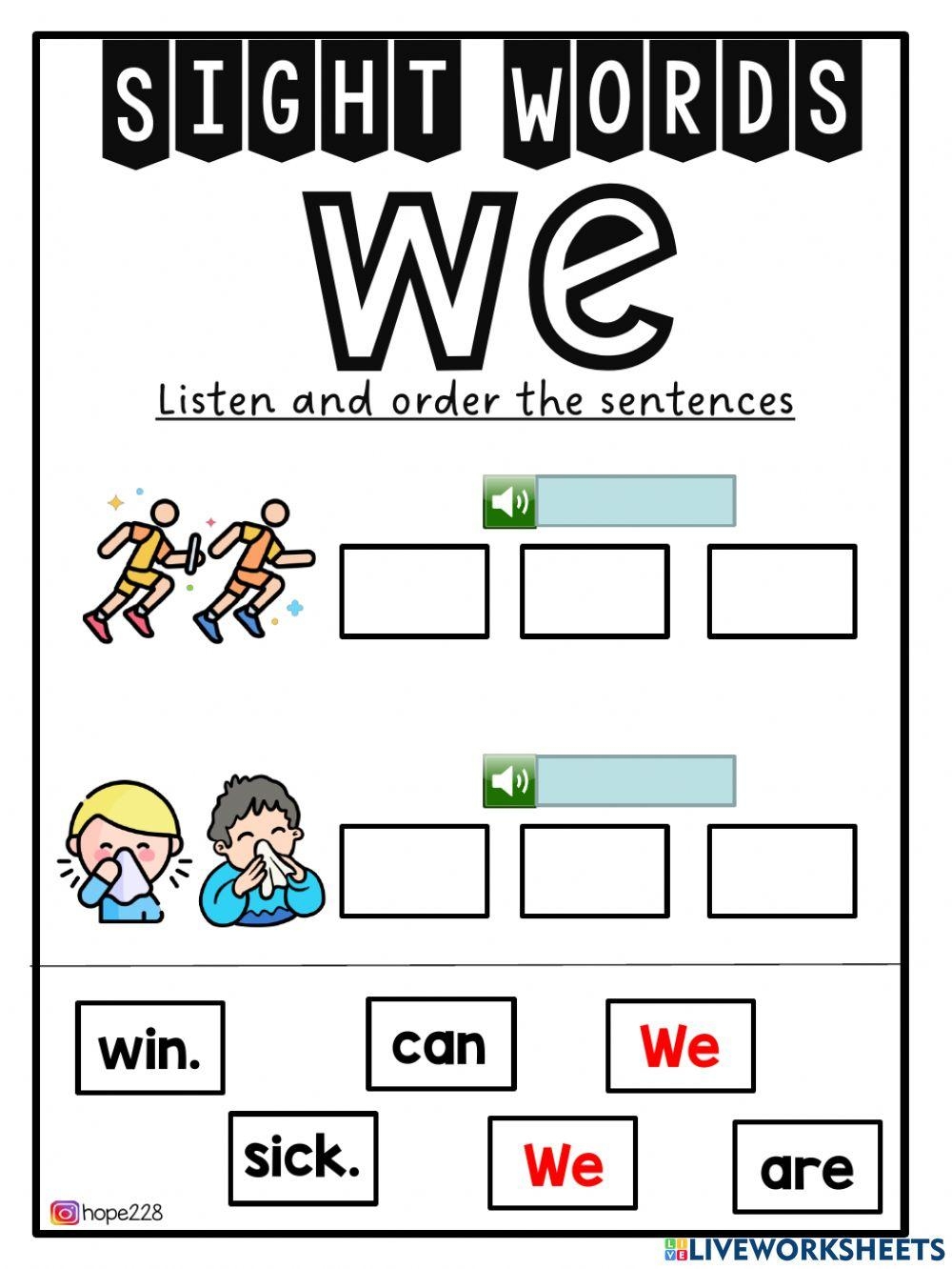 Sight Word We Worksheet Live Worksheets Worksheets Library Sight Word We Worksheet Live Worksheets Worksheets Library
