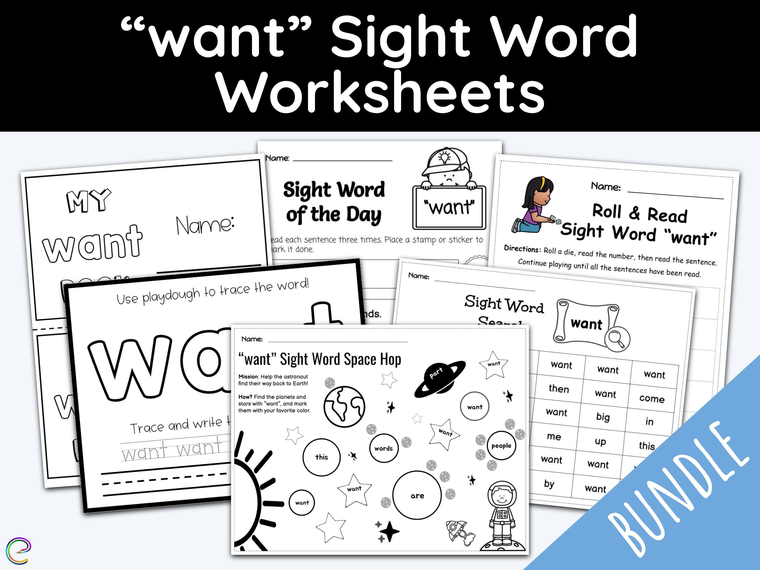 Sight Word Worksheet Want Sight Word Sight Word Printable Sight Word Worksheet Want Sight Word Sight Word Printable