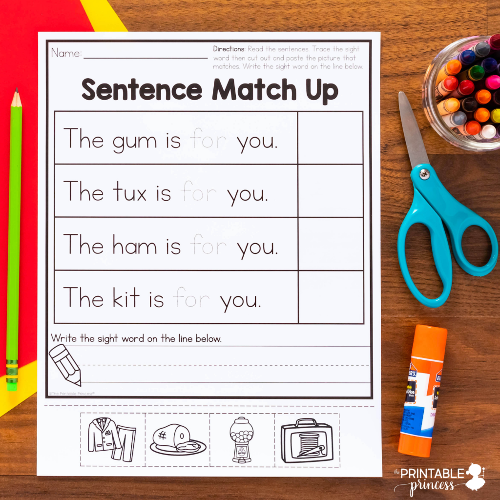 Kindergarten Cut Out Sight Word Worksheets Kindergarten Cut Out Sight Word Worksheets