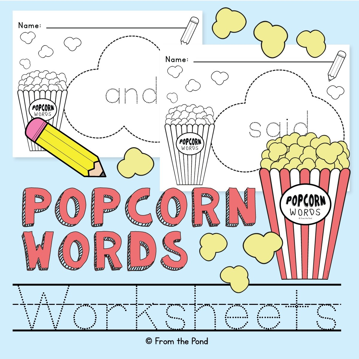 Popcorn Word Worksheets Kindergarten