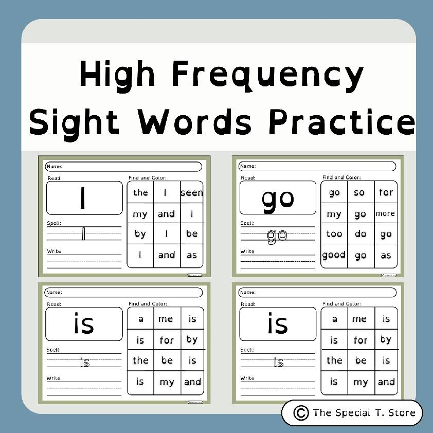 Ed Sight Words Worksheets For Kindergarten