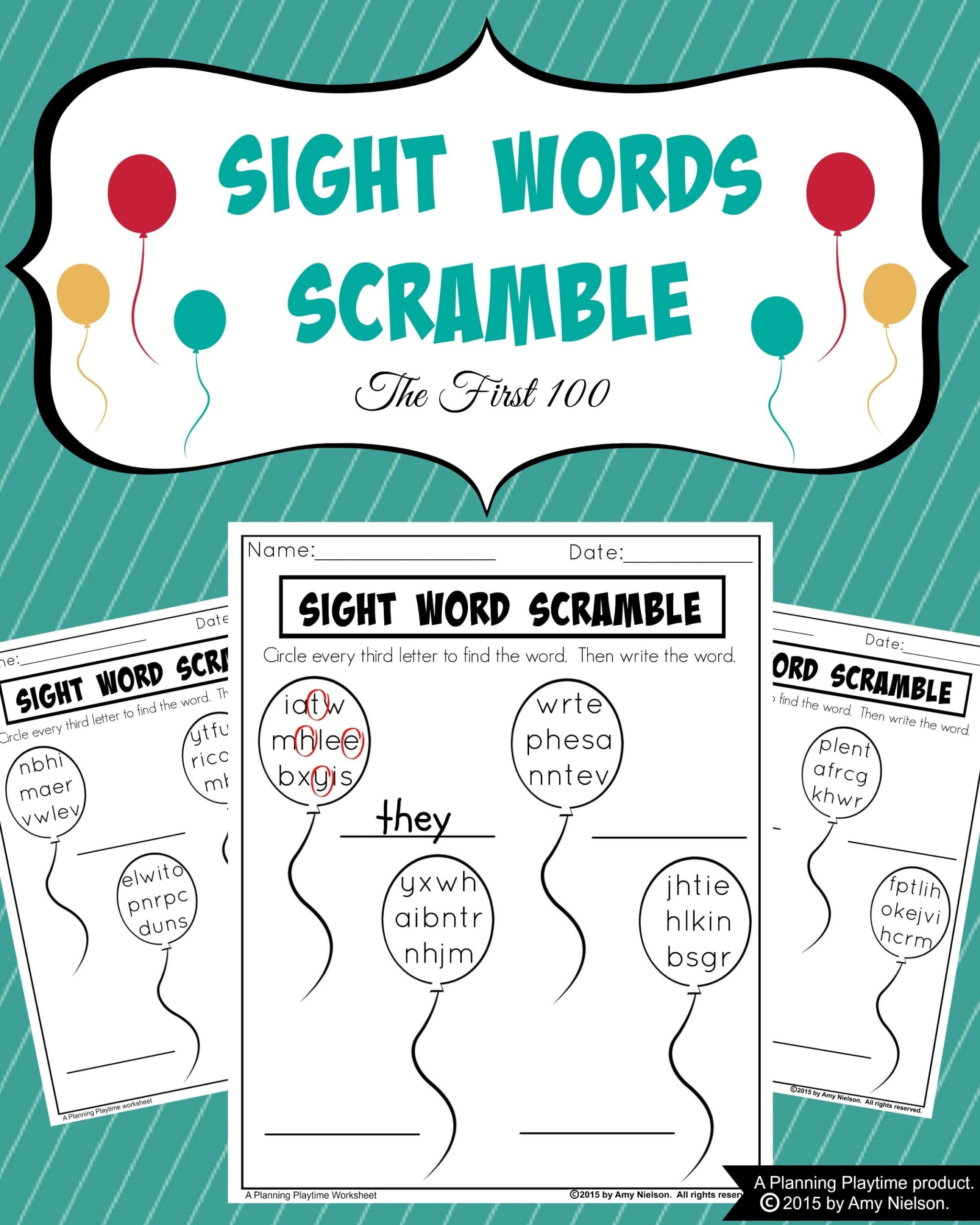 Sight Words Scramble Worksheets Planning Playtime Sight Words Scramble Worksheets Planning Playtime