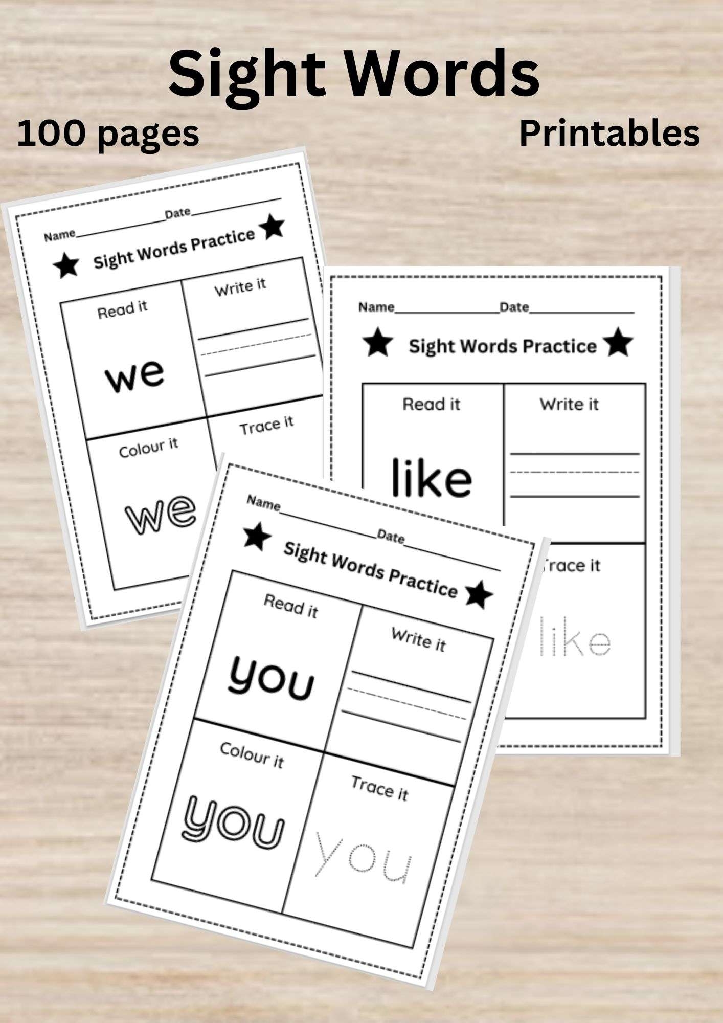 Sight Word Like Worksheets For Kindergarten