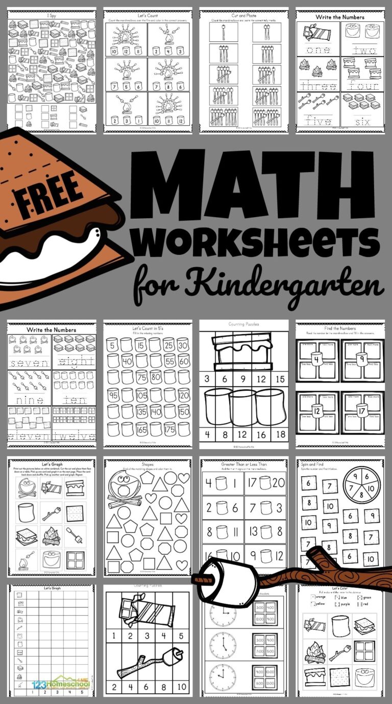 Smores Summer Math Worksheets For Kindergarten 123 Homeschool 4 Me
